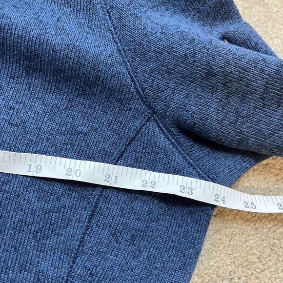 LL Bean Sweater Fleece Coat Womens 1X Blue Hooded Full Zip Long Jacket Light - Picture 5 of 7